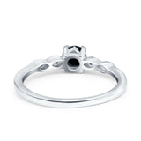 Petite Dainty Wedding Ring Simulated Round Cubic Zirconia 925 Sterling Silver