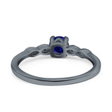 Petite Dainty Wedding Ring Simulated Round Cubic Zirconia 925 Sterling Silver