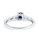 Petite Dainty Wedding Ring Simulated Round Cubic Zirconia 925 Sterling Silver