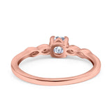 Petite Dainty Wedding Ring Simulated Round Cubic Zirconia 925 Sterling Silver