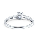 Petite Dainty Wedding Ring Simulated Round Cubic Zirconia 925 Sterling Silver