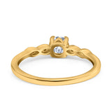 Petite Dainty Wedding Ring Simulated Round Cubic Zirconia 925 Sterling Silver