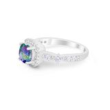 Vintage Art Deco Wedding Engagement Ring Round Cubic Zirconia 925 Sterling Silve