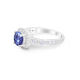 Vintage Art Deco Wedding Engagement Ring Round Cubic Zirconia 925 Sterling Silve