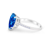 Teardrop Wedding Engagement Ring Pear Round Cubic Zirconia 925 Sterling Silver