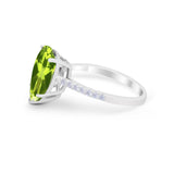 Teardrop Wedding Engagement Ring Pear Round Cubic Zirconia 925 Sterling Silver