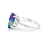 Teardrop Wedding Engagement Ring Pear Round Cubic Zirconia 925 Sterling Silver