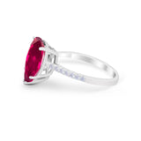 Teardrop Wedding Engagement Ring Pear Round Cubic Zirconia 925 Sterling Silver