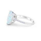 Teardrop Wedding Engagement Ring Pear Round Cubic Zirconia 925 Sterling Silver
