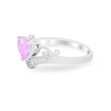 Heart Filigree Thumb Ring Round Simulated Cubic Zirconia 925 Sterling Silver