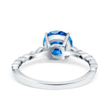 Solitaire Accent Wedding Ring Round Simulated Cubic Zirconia 925 Sterling Silver