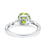 Solitaire Accent Wedding Ring Round Simulated Cubic Zirconia 925 Sterling Silver