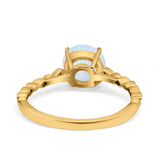 Solitaire Accent Wedding Ring Round Simulated Cubic Zirconia 925 Sterling Silver