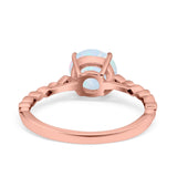 Solitaire Accent Wedding Ring Round Simulated Cubic Zirconia 925 Sterling Silver