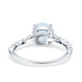 Solitaire Accent Wedding Ring Round Simulated Cubic Zirconia 925 Sterling Silver