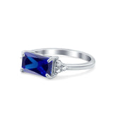 Sideways Fashion Ring Dainty Simulated Cubic Zirconia 925 Sterling Silver
