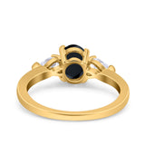 Art Deco Oval Wedding Bridal Ring Pear Simulated Cubic Zirconia 925 Sterling Silver