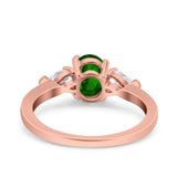 Art Deco Oval Wedding Bridal Ring Pear Simulated Cubic Zirconia 925 Sterling Silver