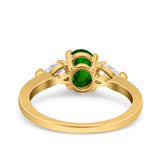 Art Deco Oval Wedding Bridal Ring Pear Simulated Cubic Zirconia 925 Sterling Silver