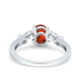 Art Deco Oval Wedding Bridal Ring Pear Simulated Cubic Zirconia 925 Sterling Silver