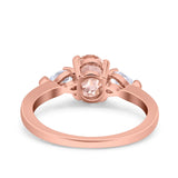 Art Deco Oval Wedding Bridal Ring Pear Simulated Cubic Zirconia 925 Sterling Silver