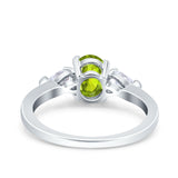 Art Deco Oval Wedding Bridal Ring Pear Simulated Cubic Zirconia 925 Sterling Silver