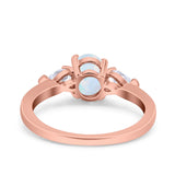 Art Deco Oval Wedding Bridal Ring Pear Simulated Cubic Zirconia 925 Sterling Silver