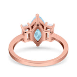 Marquise Art Deco Emerald Cut Wedding Bridal Ring Simulated Cubic Zirconia 925 Sterling Silver