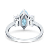 Marquise Art Deco Emerald Cut Wedding Bridal Ring Simulated Cubic Zirconia 925 Sterling Silver