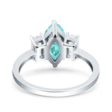 Marquise Art Deco Emerald Cut Wedding Bridal Ring Simulated Cubic Zirconia 925 Sterling Silver