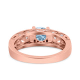 Art Deco Wedding Bridal Engagement Ring Band Round Simulated Cubic Zirconia 925 Sterling Silver