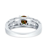 Art Deco Wedding Bridal Engagement Ring Band Round Simulated Cubic Zirconia 925 Sterling Silver