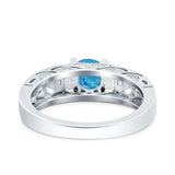 Art Deco Wedding Bridal Engagement Ring Band Round Simulated Cubic Zirconia 925 Sterling Silver