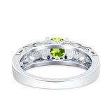 Art Deco Wedding Bridal Engagement Ring Band Round Simulated Cubic Zirconia 925 Sterling Silver