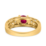 Art Deco Wedding Bridal Engagement Ring Band Round Simulated Cubic Zirconia 925 Sterling Silver
