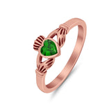 Irish Claddagh Heart Promise Ring Simulated Cubic Zirconia 925 Sterling Silver