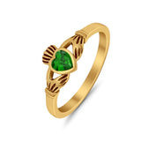 Irish Claddagh Heart Promise Ring Simulated Cubic Zirconia 925 Sterling Silver