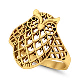 Filigree Owl Ring Band 925 Sterling Silver Lucky Owl