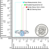 Art Deco Oval Wedding Engagement Ring Round Simulated Cubic Zirconia 925 Sterling Silver