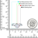 Art Deco Oval Wedding Engagement Ring Round Simulated Cubic Zirconia 925 Sterling Silver