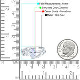14K Gold Pear Teardrop Vintage Style Cubic Zirconia Engagement Ring