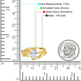 14K Gold Pear Teardrop Vintage Style Cubic Zirconia Engagement Ring