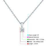 Diamond Solitaire Pendant Chain Necklace