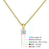 Diamond Solitaire Pendant Chain Necklace