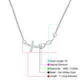 Cross Pendant Diamond Infinity Necklace 14K Gold 0.05ct