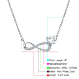 Infinity Diamond Necklace 14K Gold 0.07ct