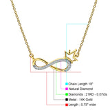 Infinity Diamond Necklace 14K Gold 0.07ct