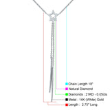 Dangling Diamond Line Star Necklace 14K Gold 0.05ct