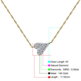 Diamond Sideways Heart Necklace 14K Gold 0.09ct