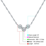 Three Stone Diamond  Necklace